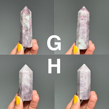Pink Tourmaline with Lepidolite Tower