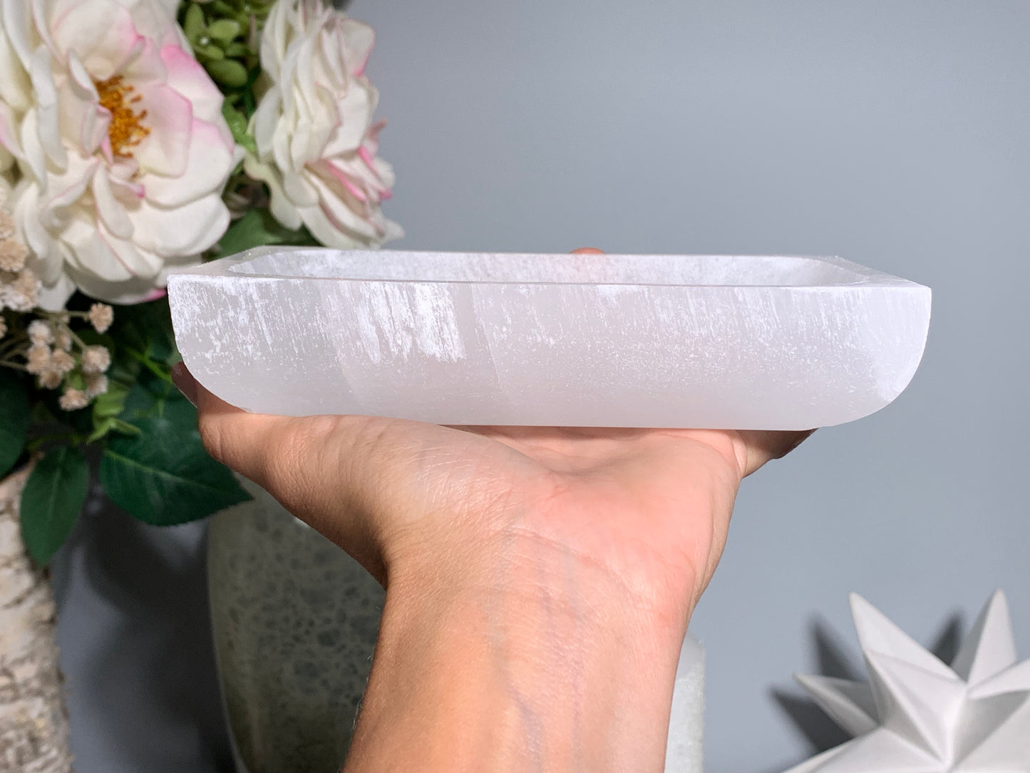 Misfits Rectangle Selenite Bowl (6")