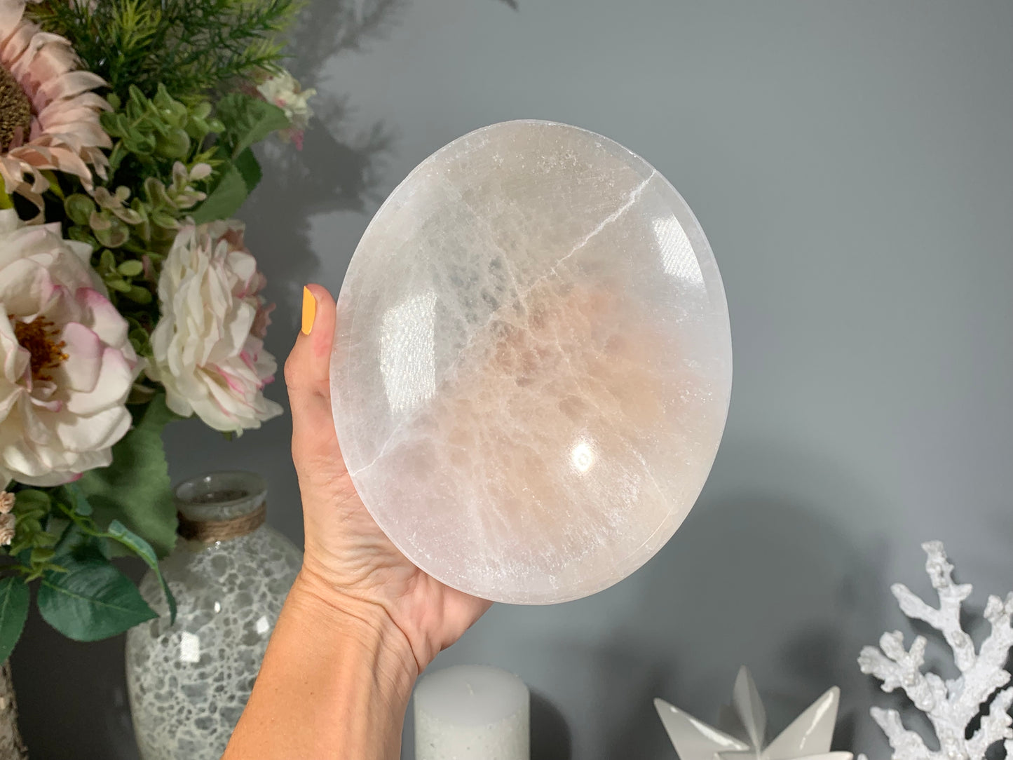 Oval Misfits Selenite Bowl (6")