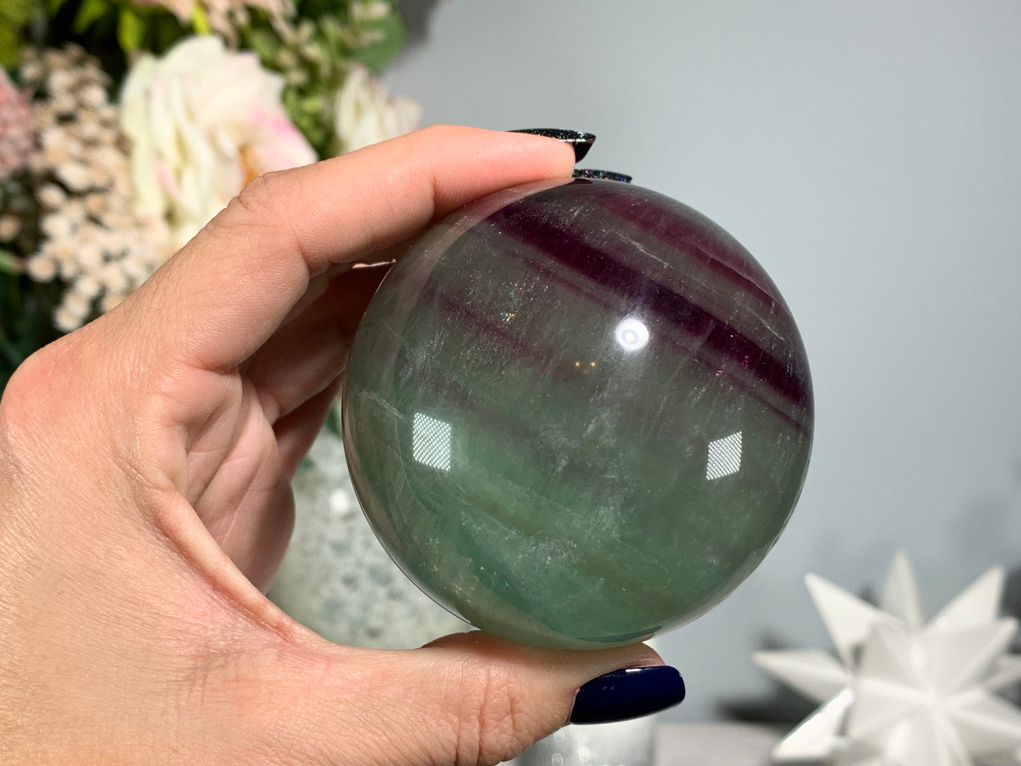 Watermelon Fluorite Sphere (2.6", 58mm)