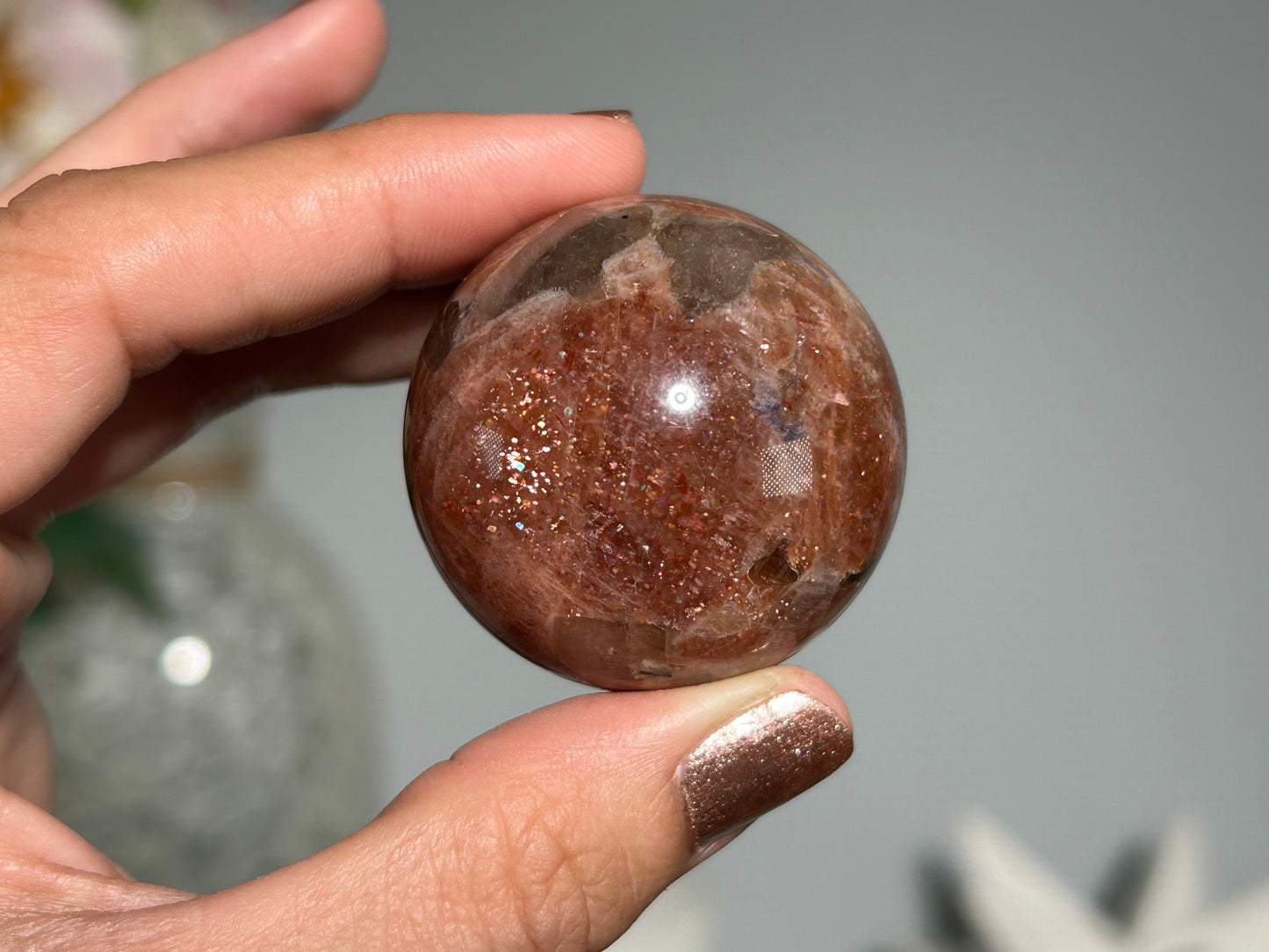 Confetti Sunstone Sphere (1.5", 35mm)