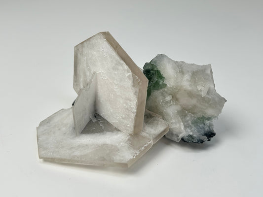 Hexagonal Calcite with Fluorite (3.7", 94mm)