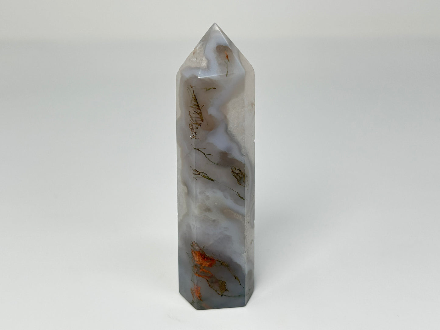 Moss Agate Crystal Tower