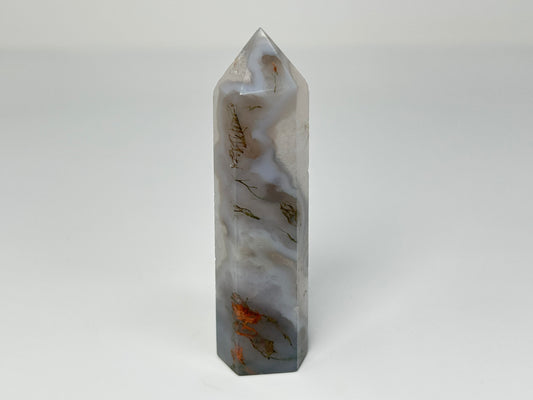Moss Agate Crystal Tower