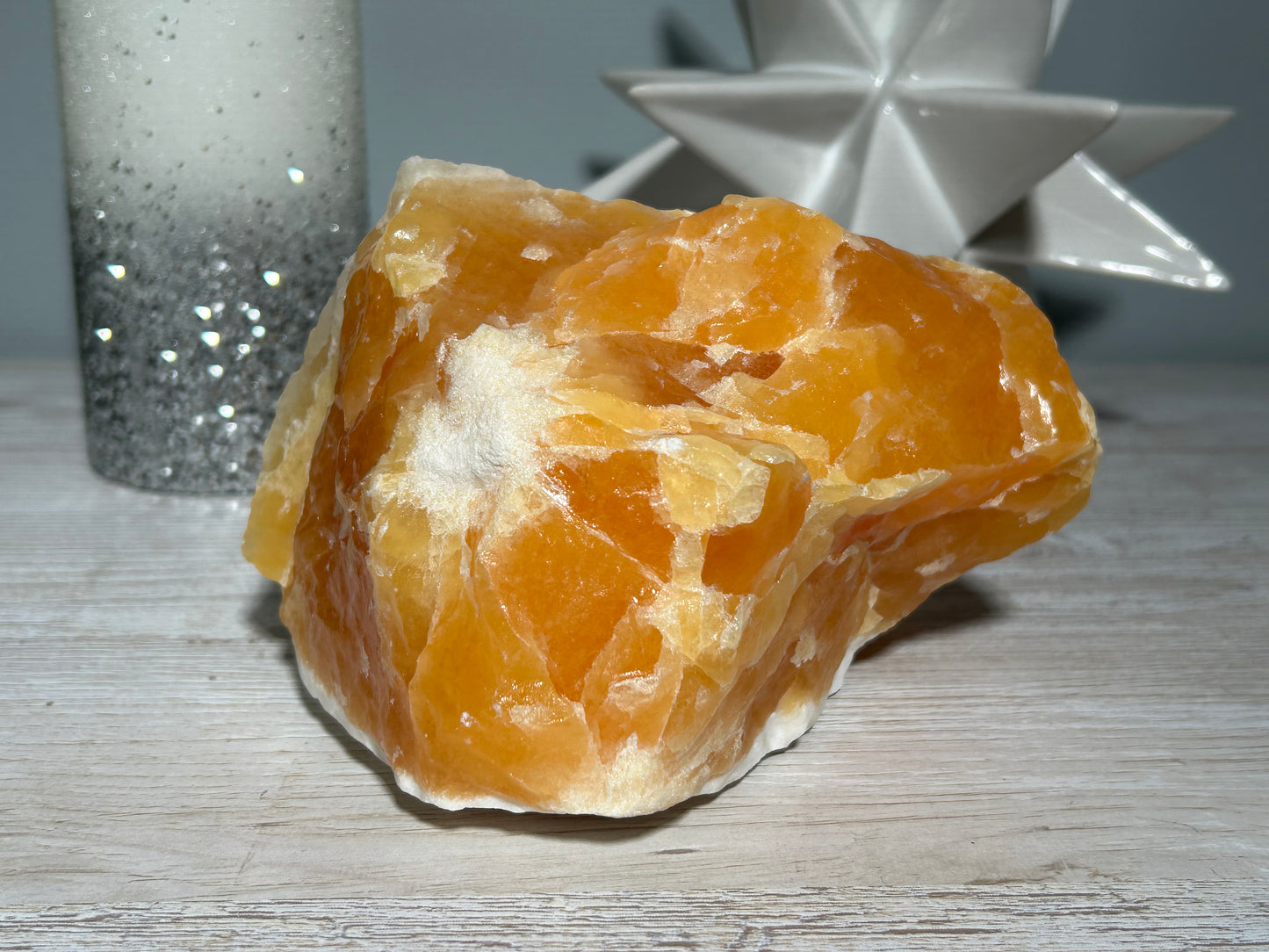 Orange Calcite crystal creativity motivation healing stone