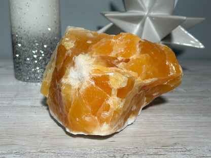 Orange Calcite crystal creativity motivation healing stone