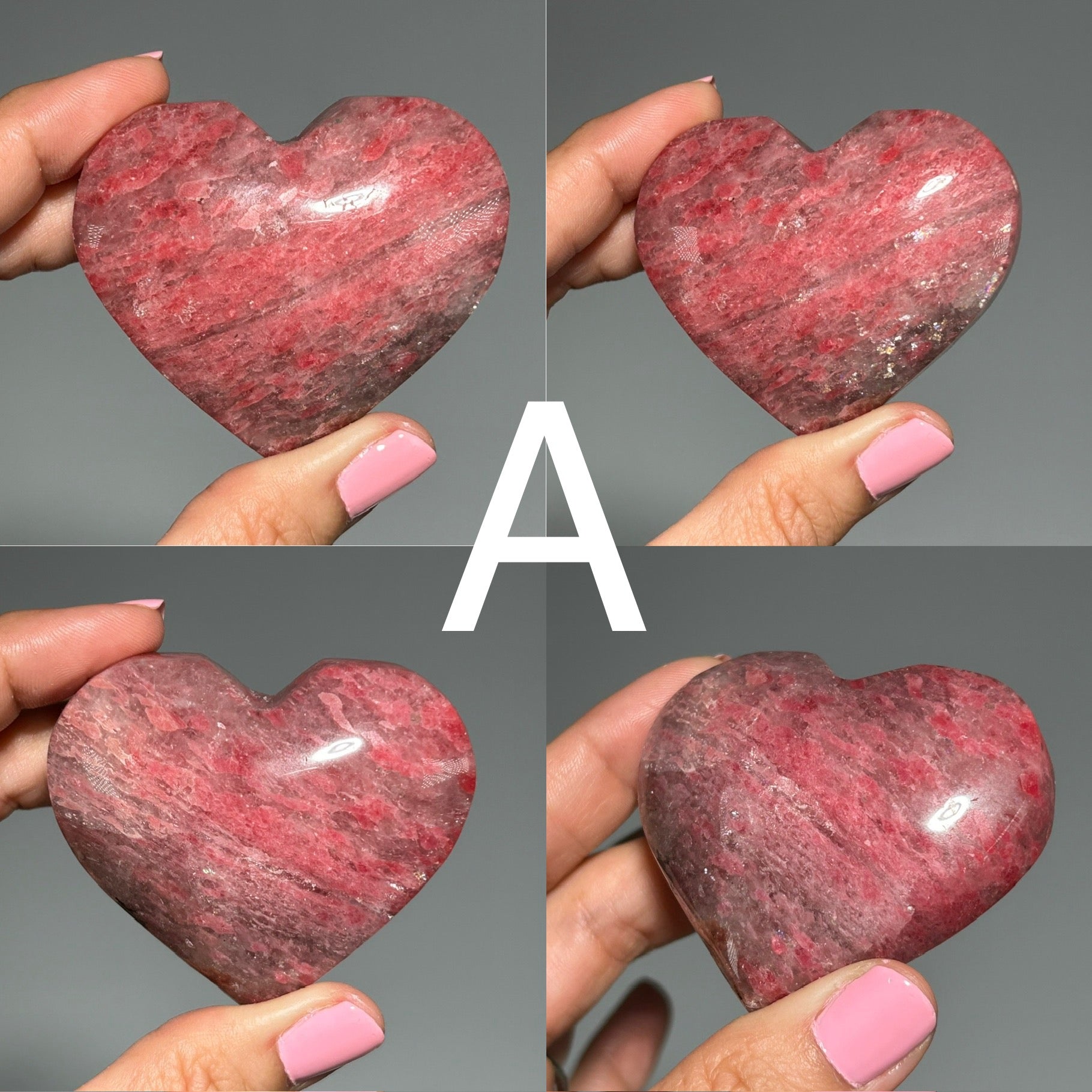 Rhodonite heart crystal with agate matrix compassion and heart chakra healing stone