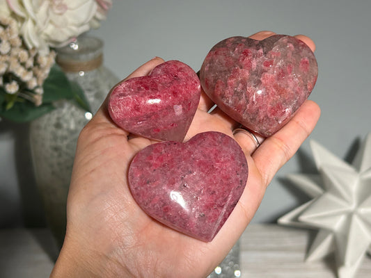 Sakura Rain Rhodonite crystal heart emotional healing stone Reiki charged by Strong Healer