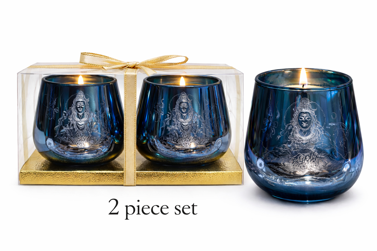 Shiva Candle Holder - 2pcs: Blue