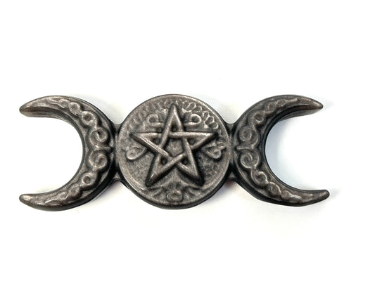 Triple Moon Silver Sheen Obsidian