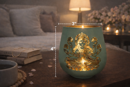 Lakshmi Candle Holder - 2pcs: Turquoise