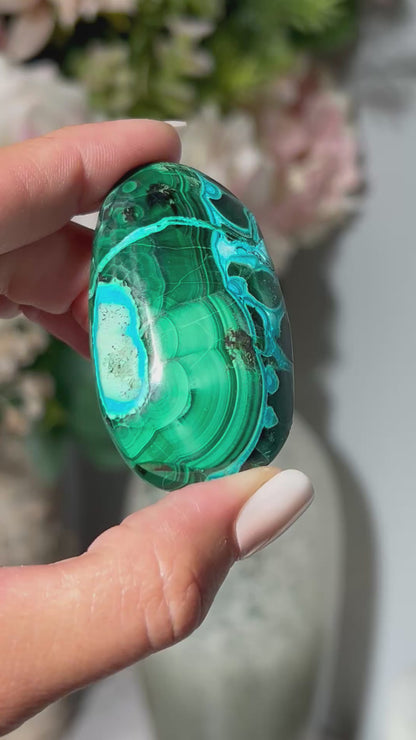 Malachite Chrysocolla Palm Stone