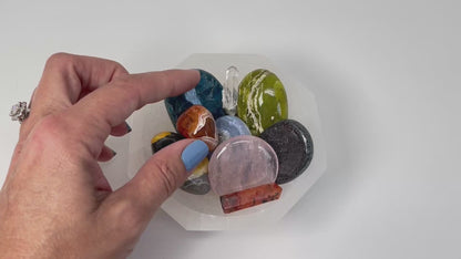 Octagon Selenite Bowl (4")