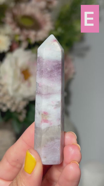 Pink Tourmaline with Lepidolite Tower