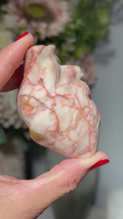 Red Vein Jasper Heart (2.9", 73mm)