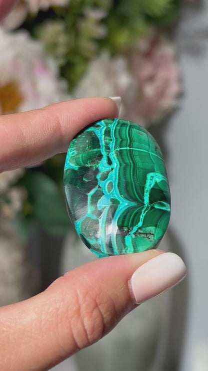 Malachite Chrysocolla Palm Stone