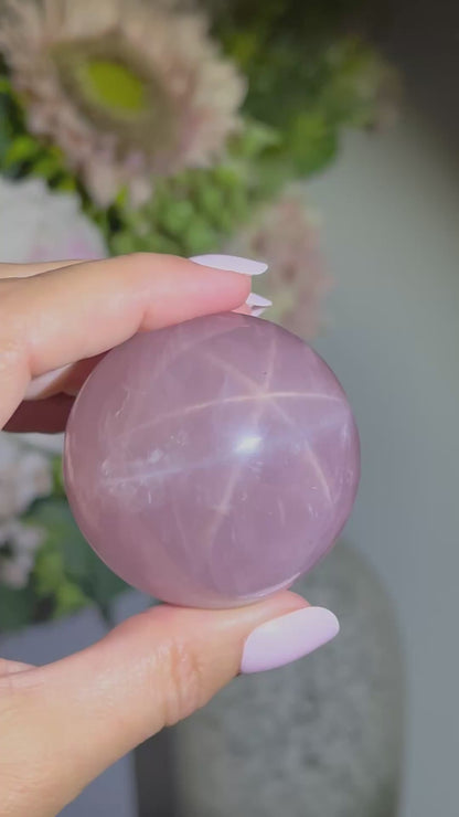 Star Rose Quartz Sphere (2", 50mm)