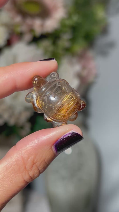 Rutilated Quartz Turtle (1”, 25mm)