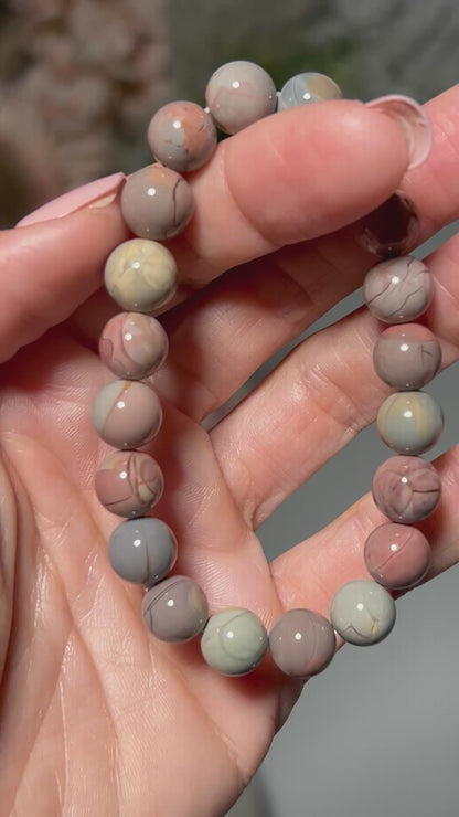Oil Painting Alashan Agate Bracelet