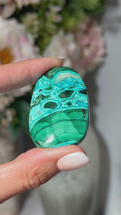 Malachite Chrysocolla Palm Stone
