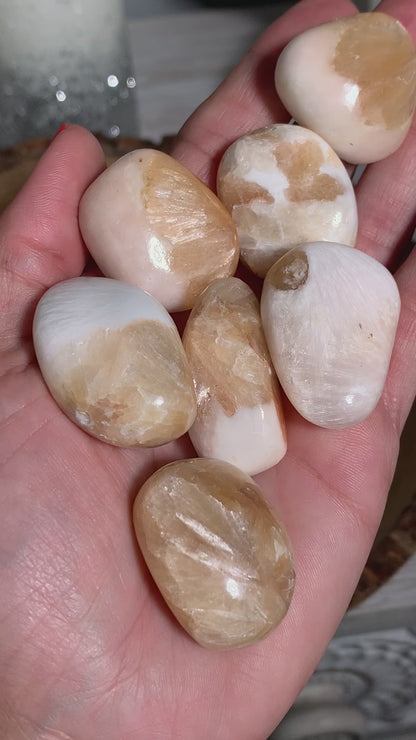 Tumbled Scolecite with Stilbite Large