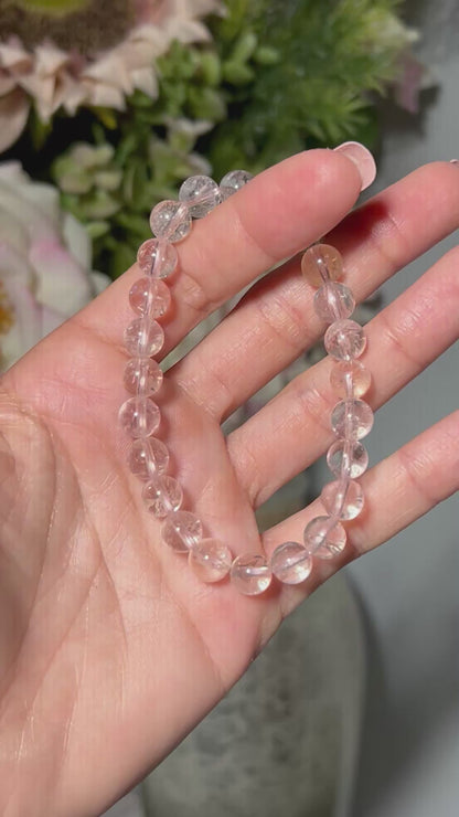 Pale Pink Hematoid Quartz Bracelet