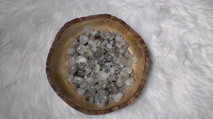 Tumbled Tourmaline Rutile in Quartz Medium