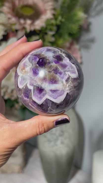 Chevron Amethyst Sphere (2.6", 65mm)