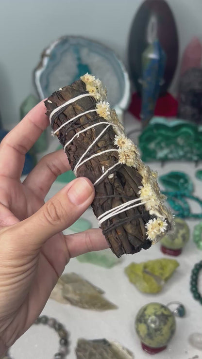 Black White Sage w/White Flower