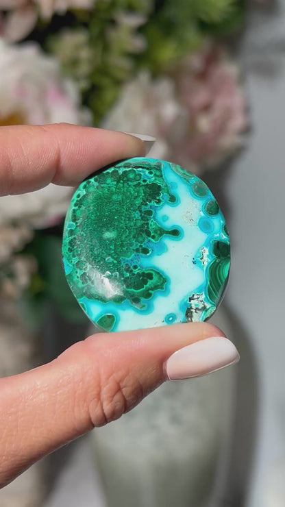 Malachite Chrysocolla Palm Stone
