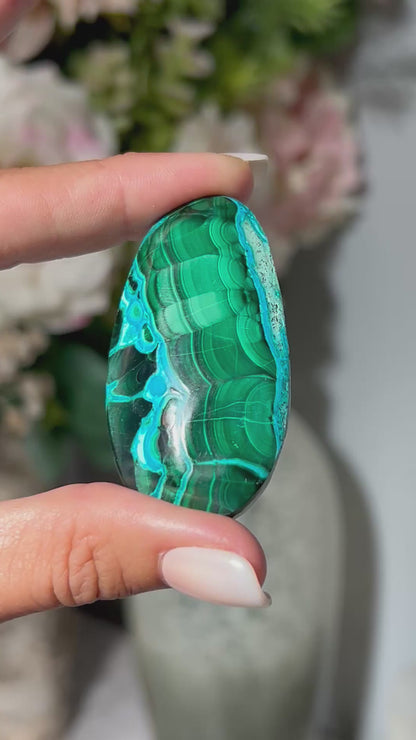 Malachite Chrysocolla Palm Stone
