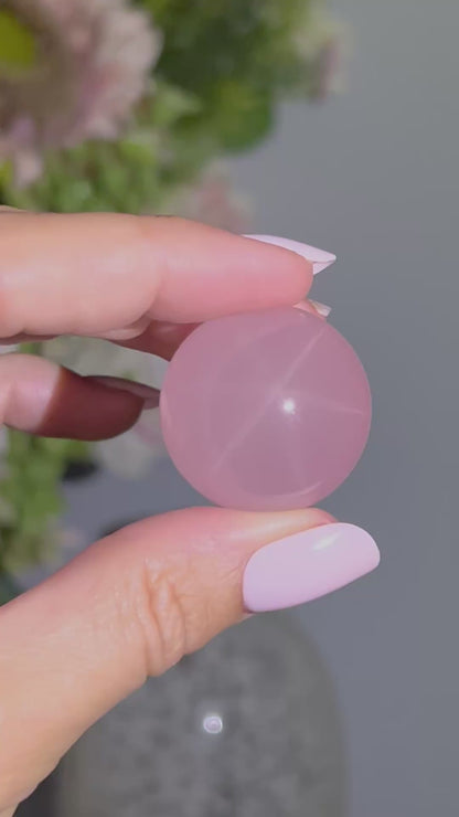 Star Rose Quartz Sphere (1.1", 27mm)