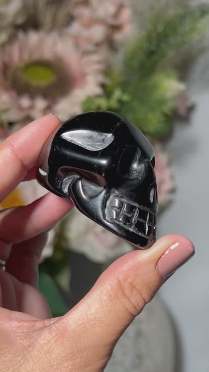 Black Obsidian Skull (2.2", 56mm)