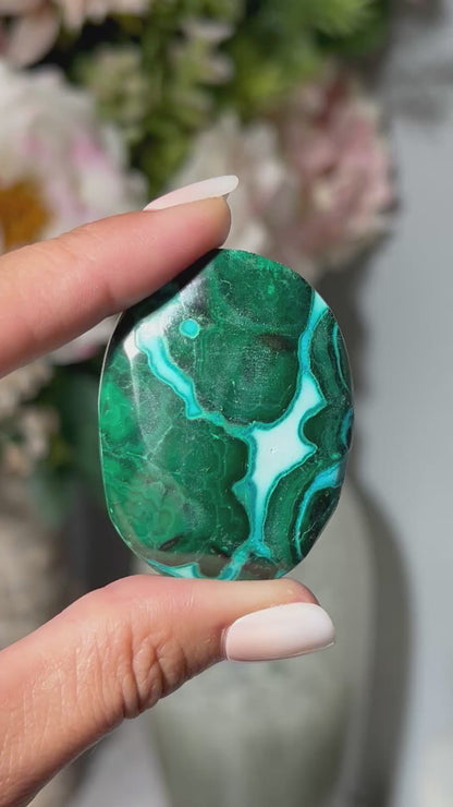 Malachite Chrysocolla Palm Stone