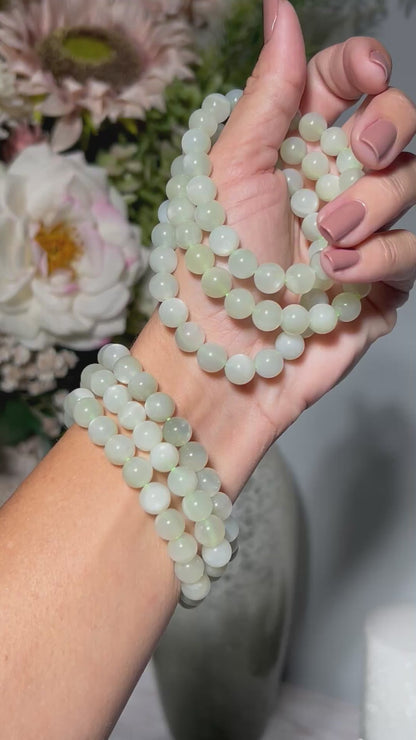 9mm Green Moonstone Bracelet