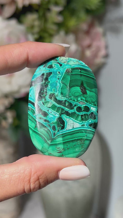 Malachite Chrysocolla Palm Stone