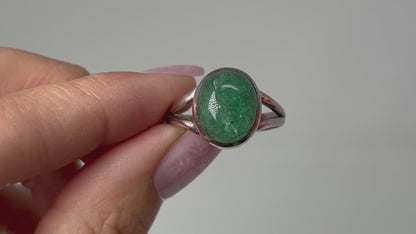 Emerald Tanzurine Sterling Silver Ring (size 9)