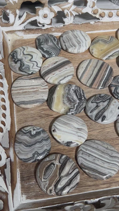 Lace Calcite Flat Palm Stone