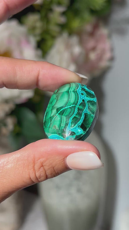 Malachite Chrysocolla Palm Stone