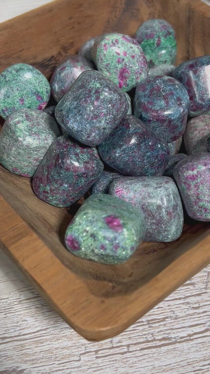 Tumbled Ruby in Kyanite or Fuchsite