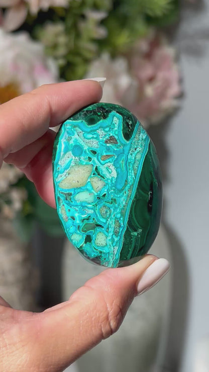 Malachite Chrysocolla Palm Stone