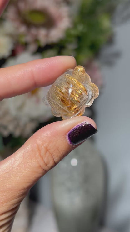 Rutilated Quartz Turtle (1”, 25mm)