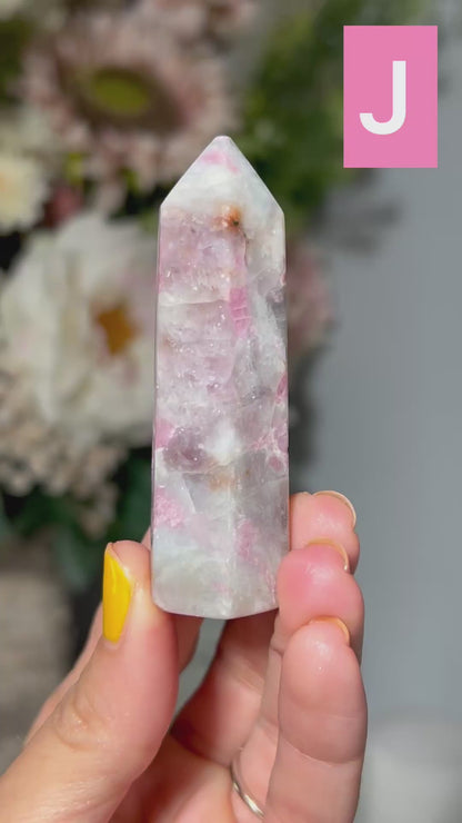 Pink Tourmaline with Lepidolite Tower