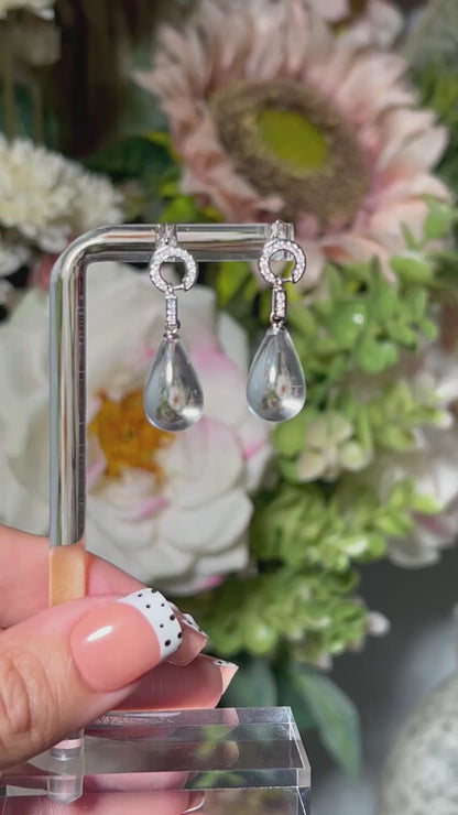Clear Quartz Drop Earrings
