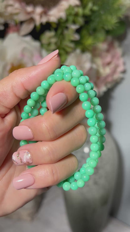 Chrysoprase Triple Wrap Bracelet