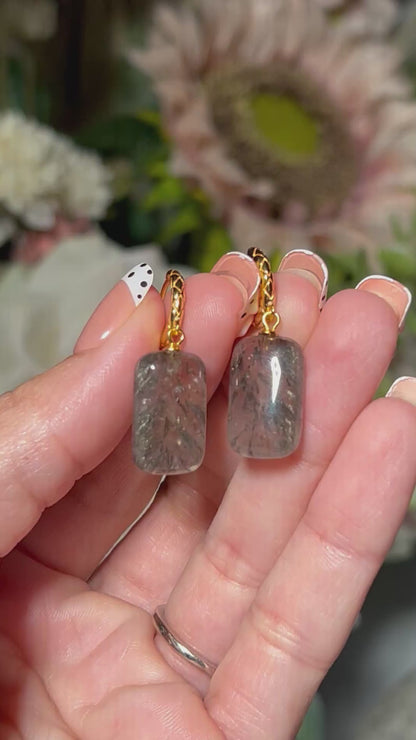 Aurora Feather Citrine Earrings
