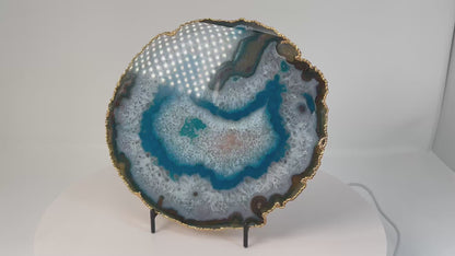 Dyed Blue Agate Plate (7.8", 198mm)