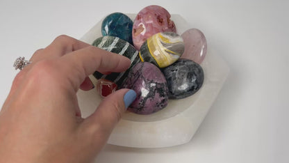 Octagon Selenite Bowl (6")