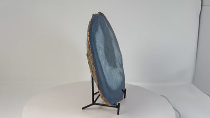 Dyed Blue Agate Plate (8.9", 226mm)