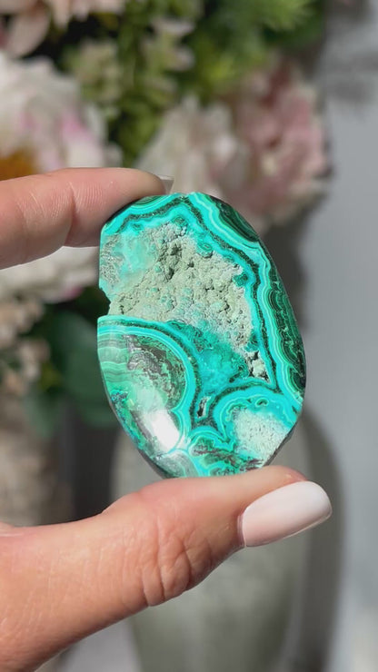 Malachite Chrysocolla Palm Stone